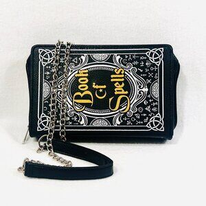 Book Of Spells Halloween Purse/Crossbody w/Chain Strap - Faux Leather - Gothic D